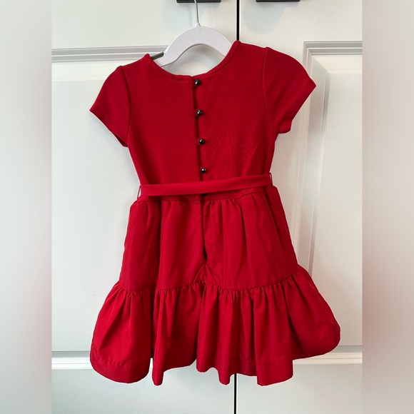 Polo Ralph Lauren Girls Red Tiered Stretch Interlock Dress (Size 3/3T) - Picture 2 of 6